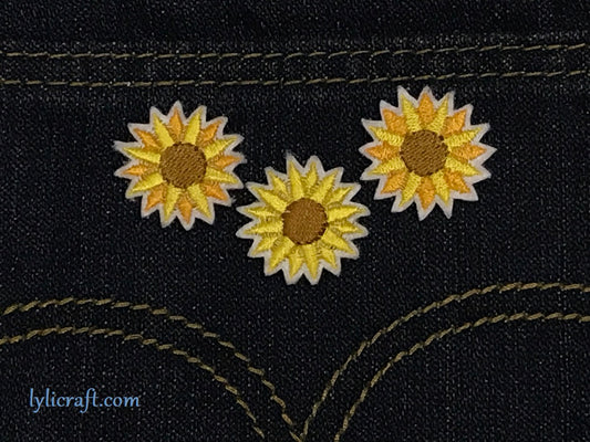 Mini Sunflower Embroidery Design, Small Sunflowers Machine Embroidery Designs, Flower Embroidery, Fall Autumn Spring Summer Embroidery