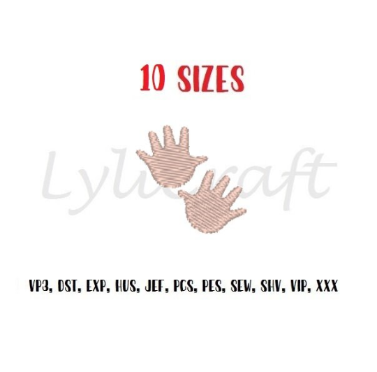 Hand prints embroidery design