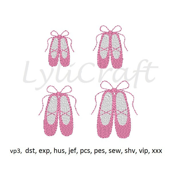 Mini Ballet Shoes Embroidery Design, Small Ballet Shoes Machine Embroidery Designs, Girl Embroidery, Ballet Dance Shoes Embroidery Design, Instant Download.