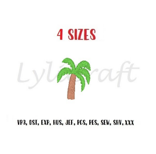 Mini Coconut Tree Embroidery Design, Small Coconut Tree Machine Embroidery Design, Beach Embroidery, Summer Embroidery, Tropical Embroidery, Instant Download