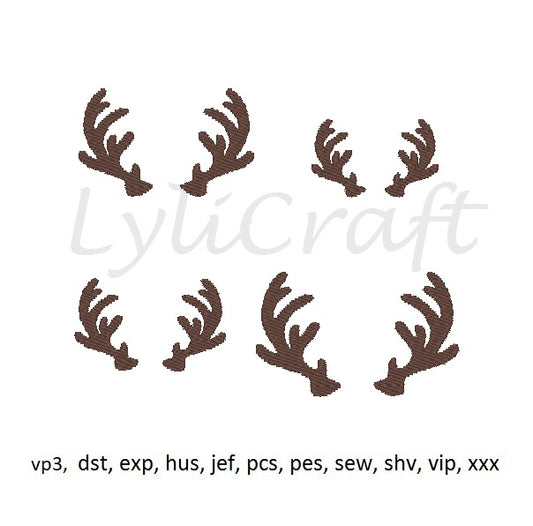 Mini Deer Antlers Embroidery Design, Deer Antlers Embroidery Design, Mini Deer Antler Machine Embroidery Design, Deer Hunting Embroidery Design, Deer Designs