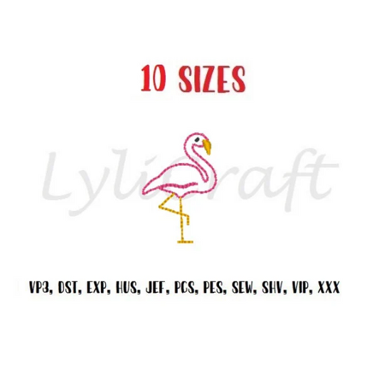 Flamingo Embroidery Design, Outline Embroidery Designs, Flamingos Embroidery Designs, Feltie Embroidery Designs, Small Embroidery Designs, instant download