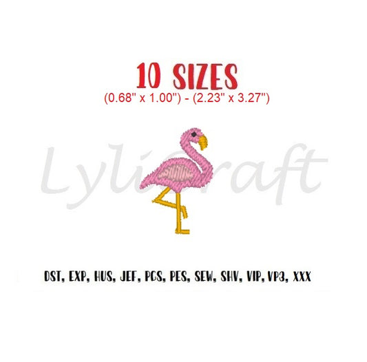 Mini Flamingo Embroidery Design, Small Flamingo Embroidery Designs, Pink Flamingo Embroidery Design, Mini Machine Embroidery Designs, Digital Instant Download