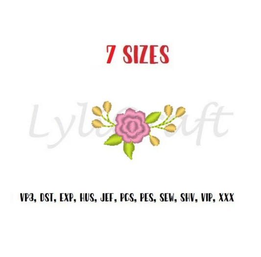 Mini Flower Embroidery Design, Small Flower Machine Embroidery Designs, Flower Border Embroidery, Magnolia Embroidery, Floral Embroidery, Instant Download