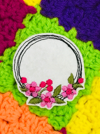 Mini Flower Wreath Embroidery Design, Small Flower Wreath Machine Embroidery Designs, Floral Wreath Embroidery, Floral Frame Embroidery