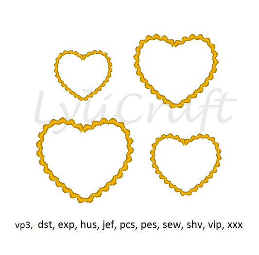 Mini Heart frame embroidery design, valentine embroidery designs, heart machine embroidery design, lace frame embroidery designs, heart wreath