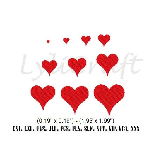 Mini heart embroidery design, small heart machine embroidery designs, love embroidery, Valentine embroidery, baby embroidery design, instant download