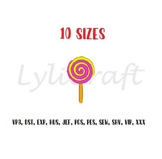 Mini Lollipop Embroidery Design, Small Lollipop Machine Embroidery Designs, Party Embroidery, Summer Embroidery, Baby Embroidery Design, Instant Download