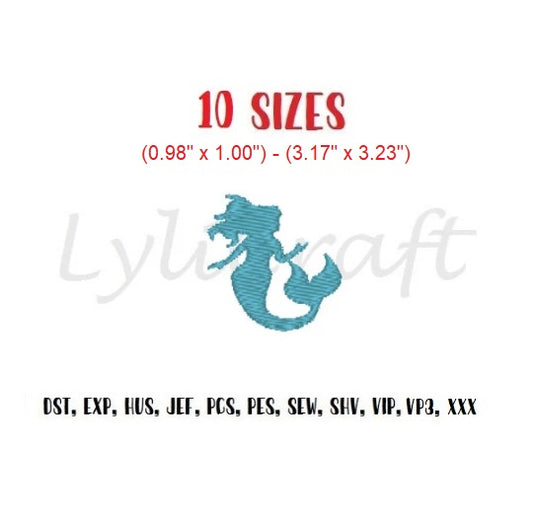 Mini Mermaid Embroidery Design, Small Mermaid Machine Embroidery Designs, Baby Embroidery, Fairy Tale Embroidery, Ocean Embroidery, Instant Download