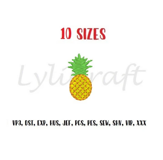 Mini pineapple embroidery design, small pineapples machine embroidery design, summer embroidery, fruit embroidery, kitchen embroidery design, instant download