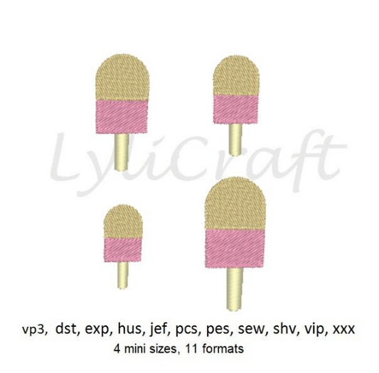 Mini Popsicle Embroidery Design, Small Popsicle Machine Embroidery Design, Ice Cream Embroidery, Summer Embroidery, Tropical Embroidery, Instant Download