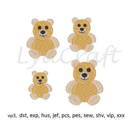 Mini Teddy Bear Embroidery Design, Small Teddy Machine Embroidery Designs, Bear Embroidery, Baby Embroidery, Girl Embroidery Design