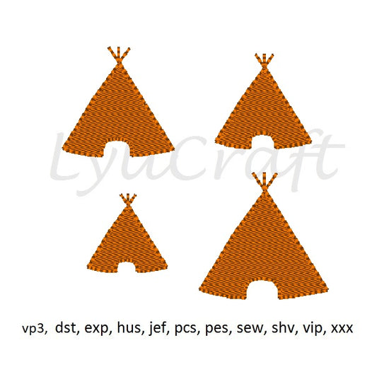 Mini Tepee Embroidery Design, Camping Embroidery Designs, Tepee Embroidery, Mini Tepee Embroidery Design, Summer Embroidery Design, Instant Download