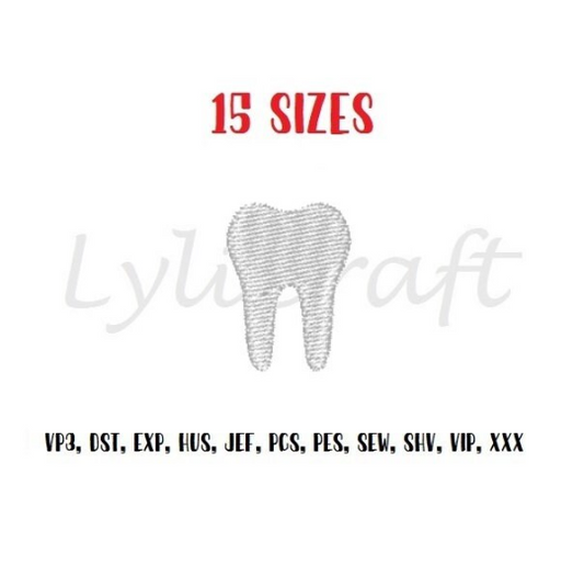 Tooth Embroidery Design