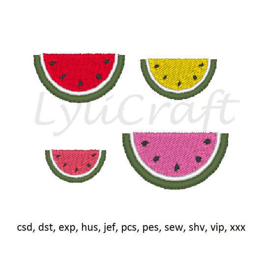 Mini watermelon embroidery design, small watermelon machine embroidery designs, melon design, summer embroidery design, beach embroidery, instant download