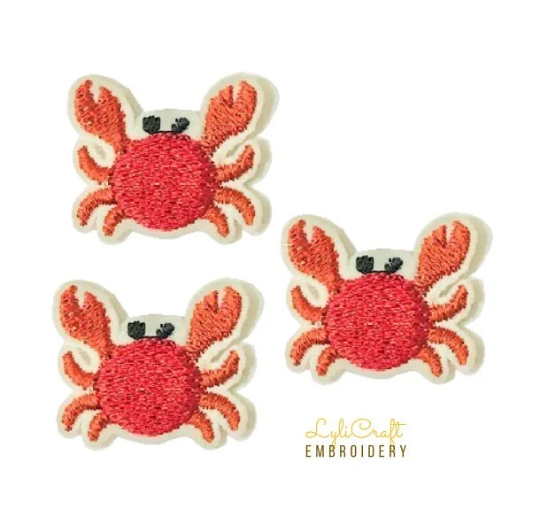 Crab Embroidery Design, Crabs Embroidery Designs, Mini Crabs Embroidery Design, Summer Embroidery Design, Beach Embroidery
