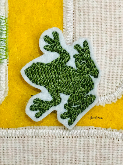 Frog embroidery design