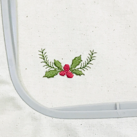 Mini Holly Berry Embroidery Design, Small Holly Berry Machine Embroidery Designs, Christmas Embroidery, Border Embroidery, Floral Embroidery