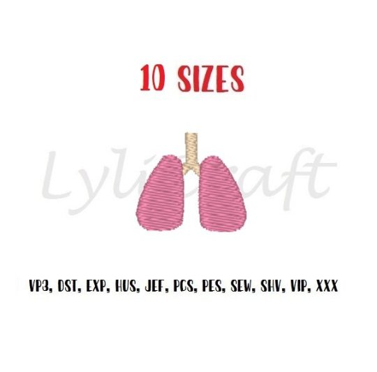 Lungs Embroidery Design