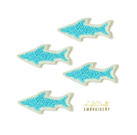 Mini Shark Embroidery Design, Small Shark Machine Embroidery Designs, Underwater Embroidery, Jaws Embroidery, Fish Embroidery, Sea Life